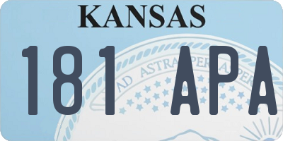 KS license plate 181APA