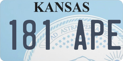 KS license plate 181APE