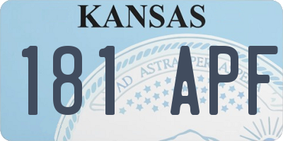 KS license plate 181APF