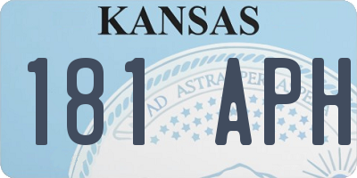 KS license plate 181APH