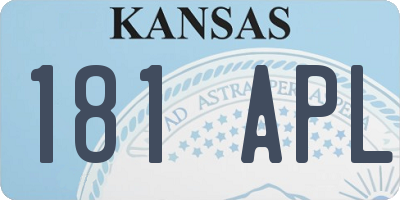 KS license plate 181APL