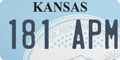 KS license plate 181APM