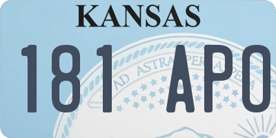 KS license plate 181APO