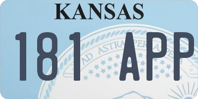 KS license plate 181APP