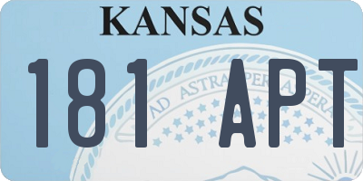 KS license plate 181APT