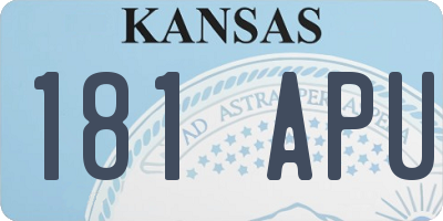 KS license plate 181APU