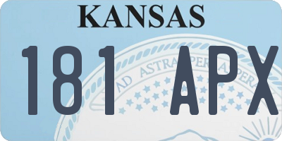 KS license plate 181APX