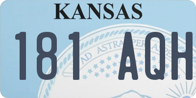 KS license plate 181AQH