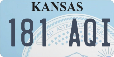 KS license plate 181AQI