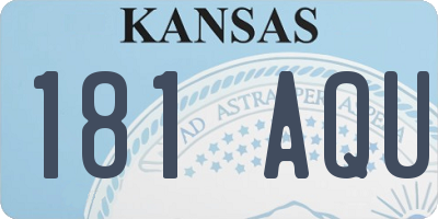 KS license plate 181AQU