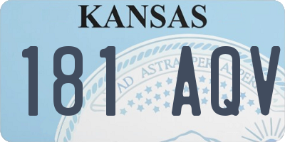 KS license plate 181AQV