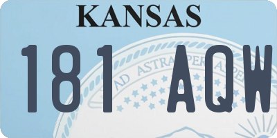KS license plate 181AQW
