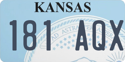 KS license plate 181AQX