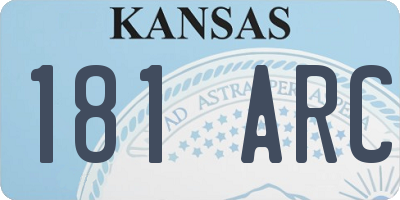 KS license plate 181ARC