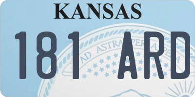 KS license plate 181ARD