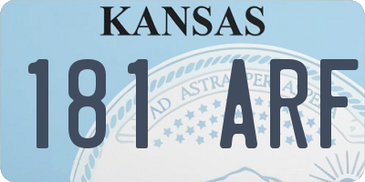 KS license plate 181ARF