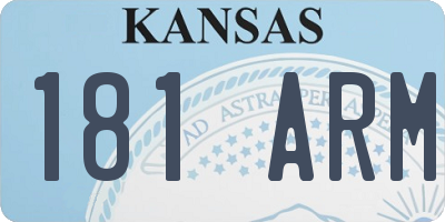 KS license plate 181ARM