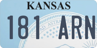 KS license plate 181ARN
