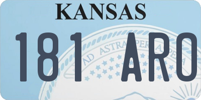 KS license plate 181ARO