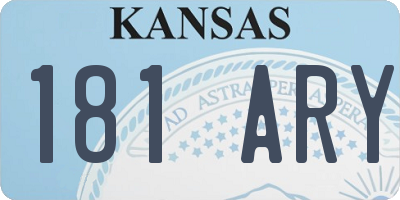 KS license plate 181ARY