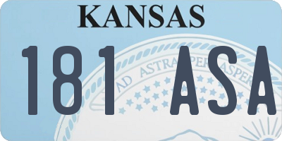 KS license plate 181ASA
