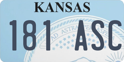 KS license plate 181ASC