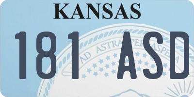 KS license plate 181ASD