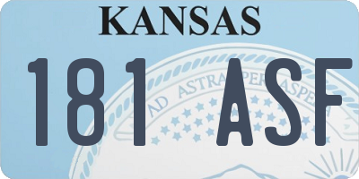 KS license plate 181ASF