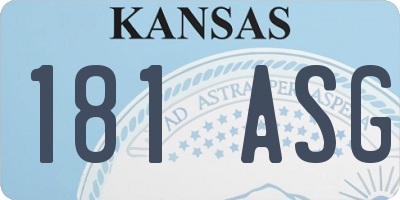 KS license plate 181ASG