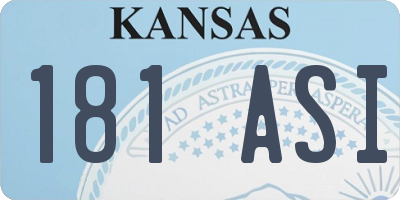 KS license plate 181ASI