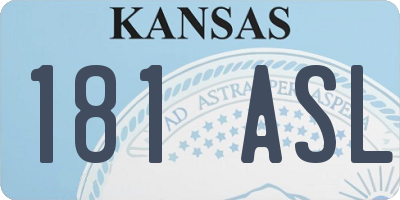 KS license plate 181ASL
