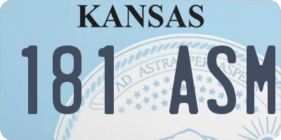 KS license plate 181ASM