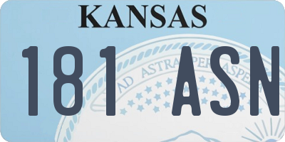 KS license plate 181ASN