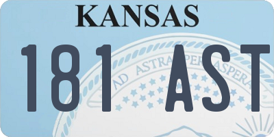 KS license plate 181AST
