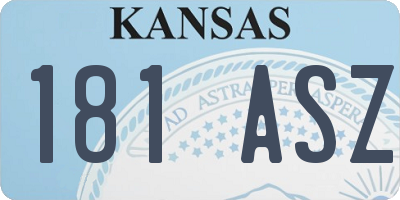 KS license plate 181ASZ