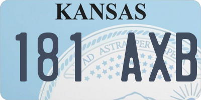 KS license plate 181AXB