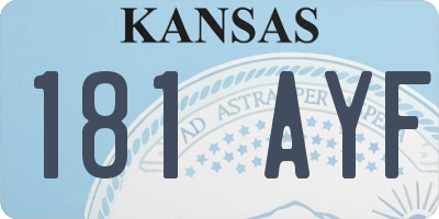 KS license plate 181AYF