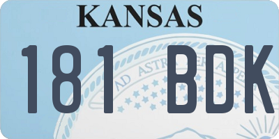 KS license plate 181BDK