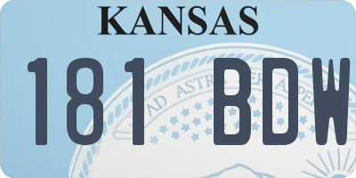 KS license plate 181BDW