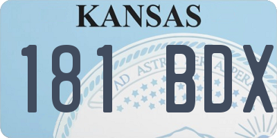 KS license plate 181BDX