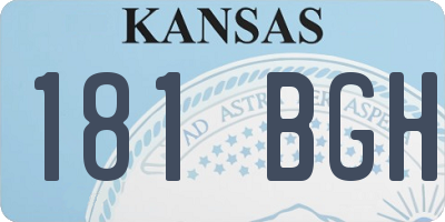 KS license plate 181BGH