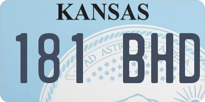 KS license plate 181BHD