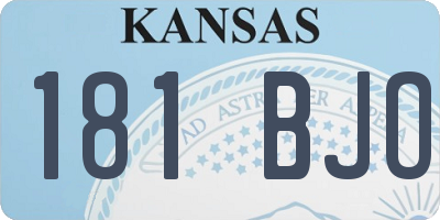 KS license plate 181BJO