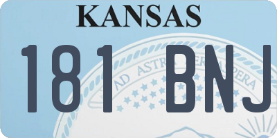 KS license plate 181BNJ