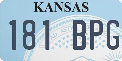 KS license plate 181BPG