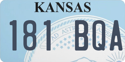 KS license plate 181BQA