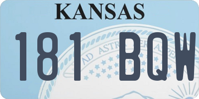 KS license plate 181BQW