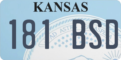 KS license plate 181BSD