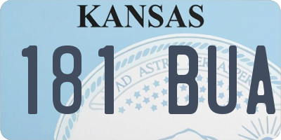 KS license plate 181BUA