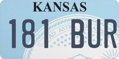 KS license plate 181BUR
